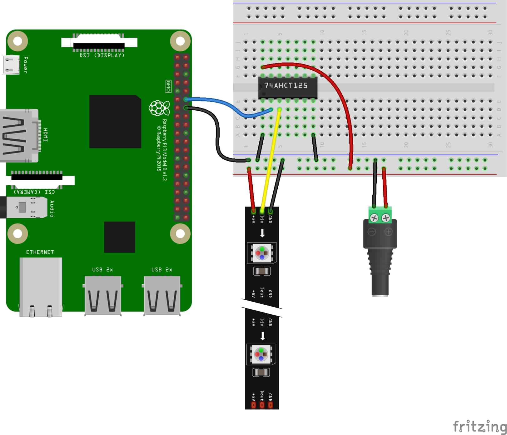 Wiring Ws2812b Addressable Leds To The Raspbery Pi The Geek Pub 4463