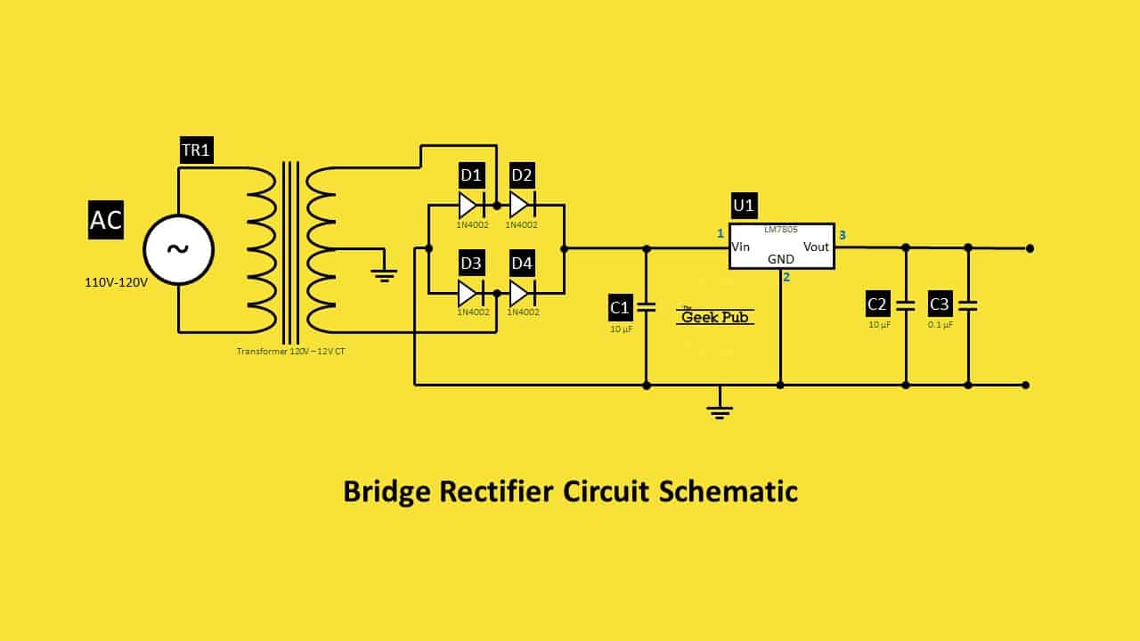 Bridge Rectifier Circuit - Electronics Basics - The Geek Pub